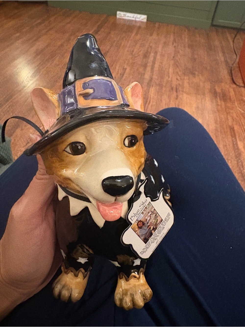 Blue Sky Clay Works Corgi Witch Dog Figurine SEE DESCRIPTION